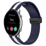 22mm Folding Magnetic Clasp Silicone Watch Band, For Amazfit GTR 2, For Amazfit 3, For Amazfit GTR 47mm