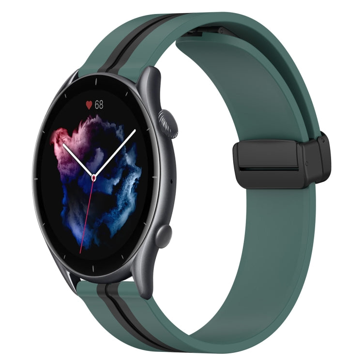 22mm Folding Magnetic Clasp Silicone Watch Band, For Amazfit GTR 2, For Amazfit 3, For Amazfit GTR 47mm
