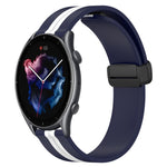 22mm Folding Magnetic Clasp Silicone Watch Band, For Amazfit GTR 2, For Amazfit 3, For Amazfit GTR 47mm