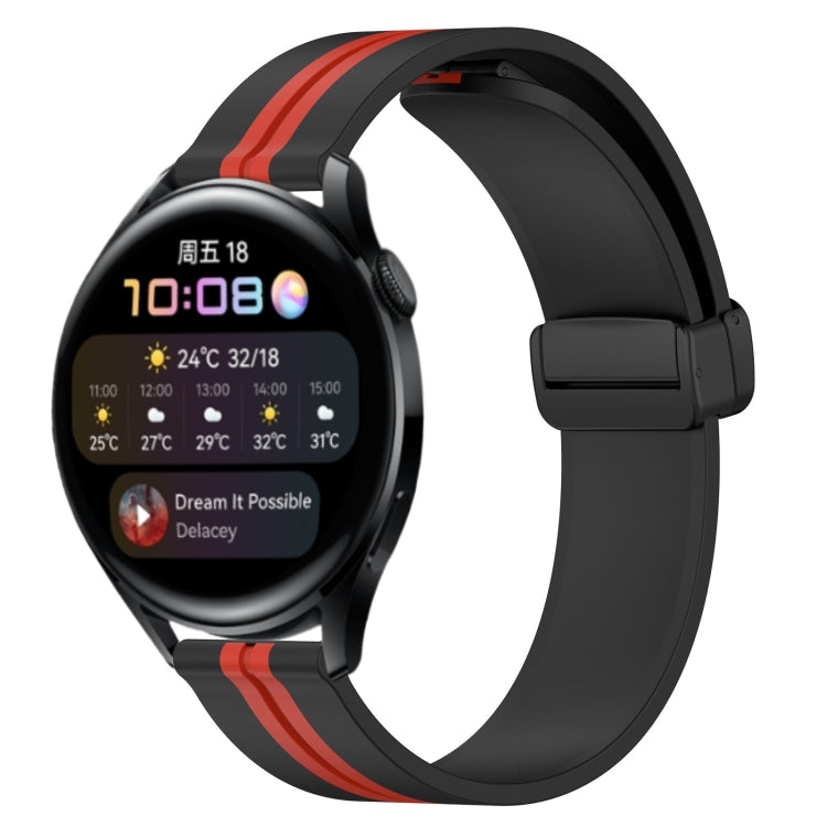 22mm Folding Magnetic Clasp Silicone Watch Band, For Huawei Watch GT3 Pro 46mm, For Huawei Watch GT3 46mm, For Huawei Watch GT Runner, For Huawei Watch 3