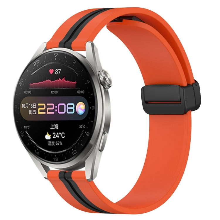 22mm Folding Magnetic Clasp Silicone Watch Band, For Huawei Watch 3 Pro, For Huawei GT2 Pro, For Huawei Watch GT 2E, For Huawei GT2 46mm