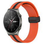 22mm Folding Magnetic Clasp Silicone Watch Band, For Huawei Watch 3 Pro, For Huawei GT2 Pro, For Huawei Watch GT 2E, For Huawei GT2 46mm