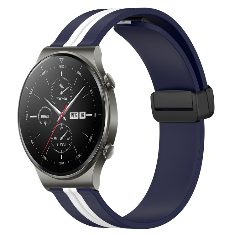 22mm Folding Magnetic Clasp Silicone Watch Band, For Huawei Watch 3 Pro, For Huawei GT2 Pro, For Huawei Watch GT 2E, For Huawei GT2 46mm