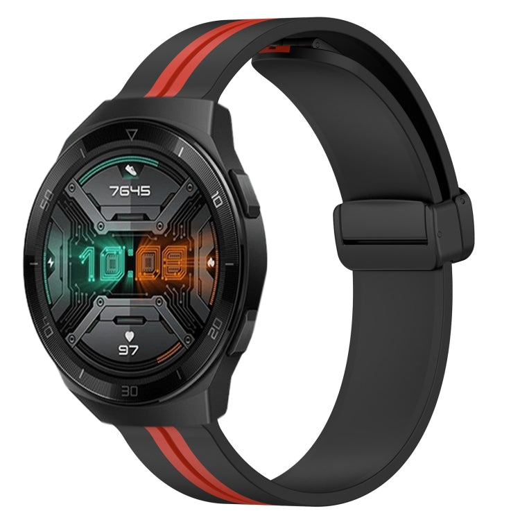 22mm Folding Magnetic Clasp Silicone Watch Band, For Huawei Watch 3 Pro, For Huawei GT2 Pro, For Huawei Watch GT 2E, For Huawei GT2 46mm