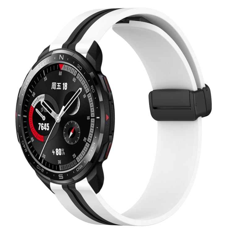 22mm Folding Magnetic Clasp Silicone Watch Band, For Honor Watch GS 3, For Honor Watch GS Pro, For Honor Magic Watch 2 46mm, For Honor Watch Dream