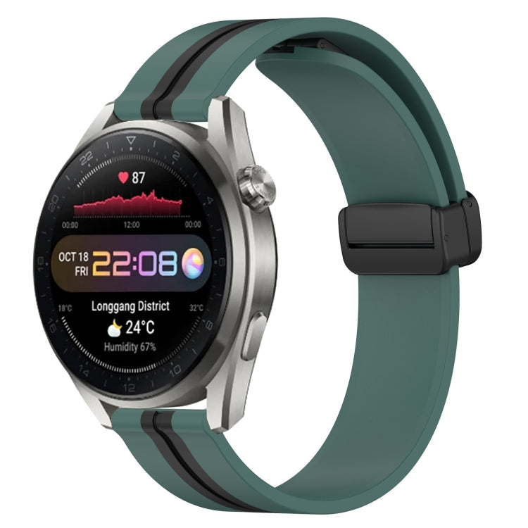 22mm Folding Magnetic Clasp Silicone Watch Band, For Huawei Watch 3 Pro New