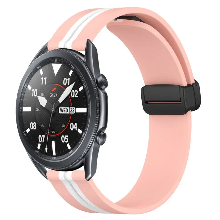 22mm Folding Magnetic Clasp Silicone Watch Band, For Samsung Galaxy Watch3 45mm, For Samsung Galaxy Watch 46mm, For Samsung Gear S3 Classic, For Samsung Gear S3 Frontier