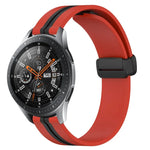 22mm Folding Magnetic Clasp Silicone Watch Band, For Samsung Galaxy Watch3 45mm, For Samsung Galaxy Watch 46mm, For Samsung Gear S3 Classic, For Samsung Gear S3 Frontier