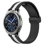 22mm Folding Magnetic Clasp Silicone Watch Band, For Samsung Galaxy Watch3 45mm, For Samsung Galaxy Watch 46mm, For Samsung Gear S3 Classic, For Samsung Gear S3 Frontier