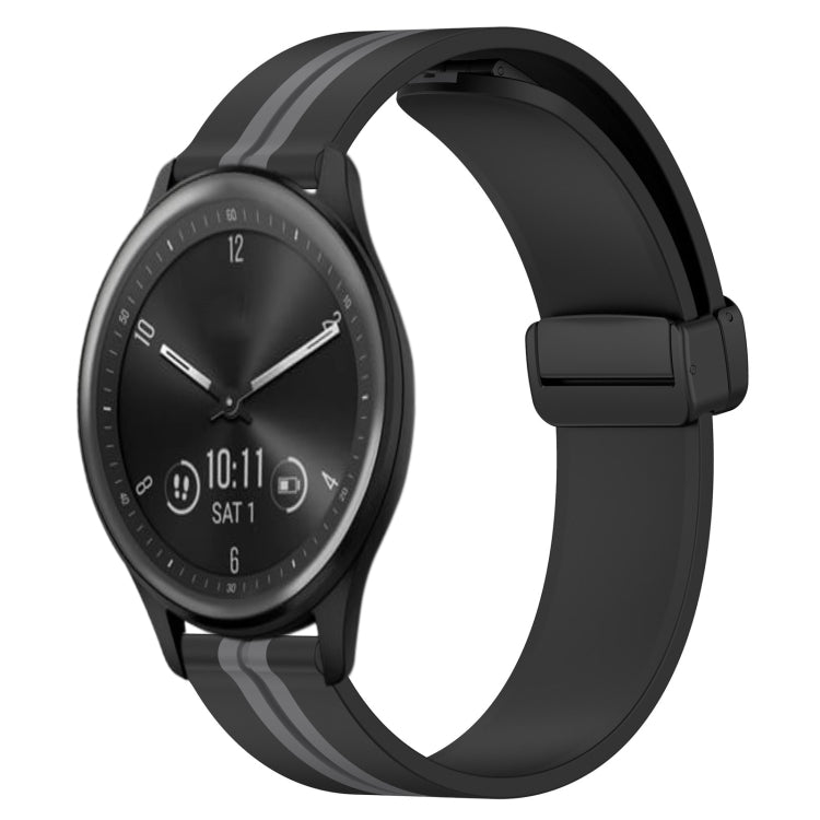 20mm Folding Magnetic Clasp Silicone Watch Band, For Garmin Vivomove Sport, For Garmin Venu 2 Plus, For Garmin Approach S40, For Garmin Forerunner 158