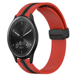 20mm Folding Magnetic Clasp Silicone Watch Band, For Garmin Vivomove Sport, For Garmin Venu 2 Plus, For Garmin Approach S40, For Garmin Forerunner 158