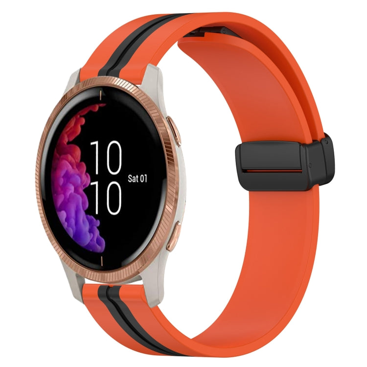 20mm Folding Magnetic Clasp Silicone Watch Band, For Garmin Forerunner 55, For Garmin Venu, For Garmin Venu SQ, For Garminmove Luxe
