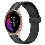 20mm Folding Magnetic Clasp Silicone Watch Band, For Garmin Forerunner 55, For Garmin Venu, For Garmin Venu SQ, For Garminmove Luxe