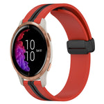 20mm Folding Magnetic Clasp Silicone Watch Band, For Garmin Forerunner 55, For Garmin Venu, For Garmin Venu SQ, For Garminmove Luxe