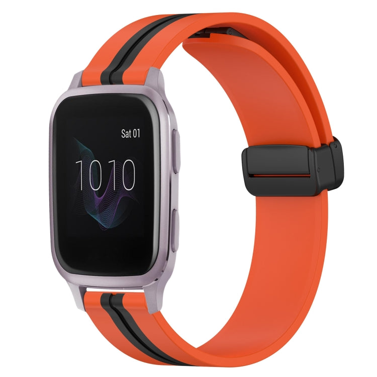 20mm Folding Magnetic Clasp Silicone Watch Band, For Garmin Forerunner 55, For Garmin Venu, For Garmin Venu SQ, For Garminmove Luxe