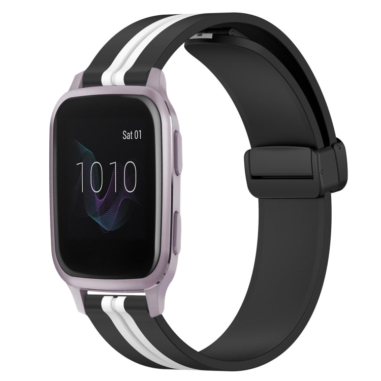 20mm Folding Magnetic Clasp Silicone Watch Band, For Garmin Forerunner 55, For Garmin Venu, For Garmin Venu SQ, For Garminmove Luxe