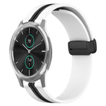 20mm Folding Magnetic Clasp Silicone Watch Band, For Garmin Forerunner 55, For Garmin Venu, For Garmin Venu SQ, For Garminmove Luxe