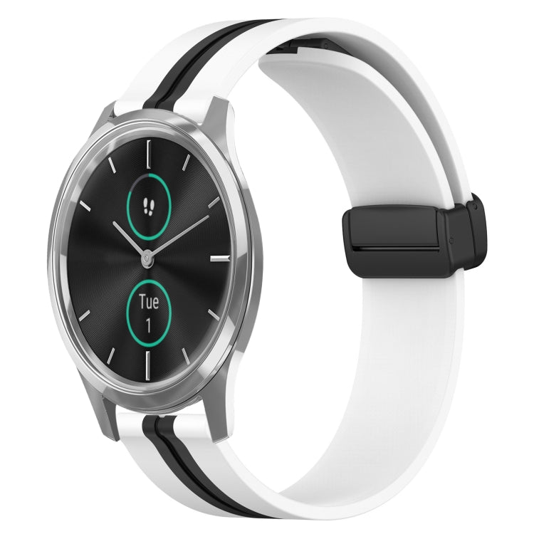20mm Folding Magnetic Clasp Silicone Watch Band, For Garmin Forerunner 55, For Garmin Venu, For Garmin Venu SQ, For Garminmove Luxe