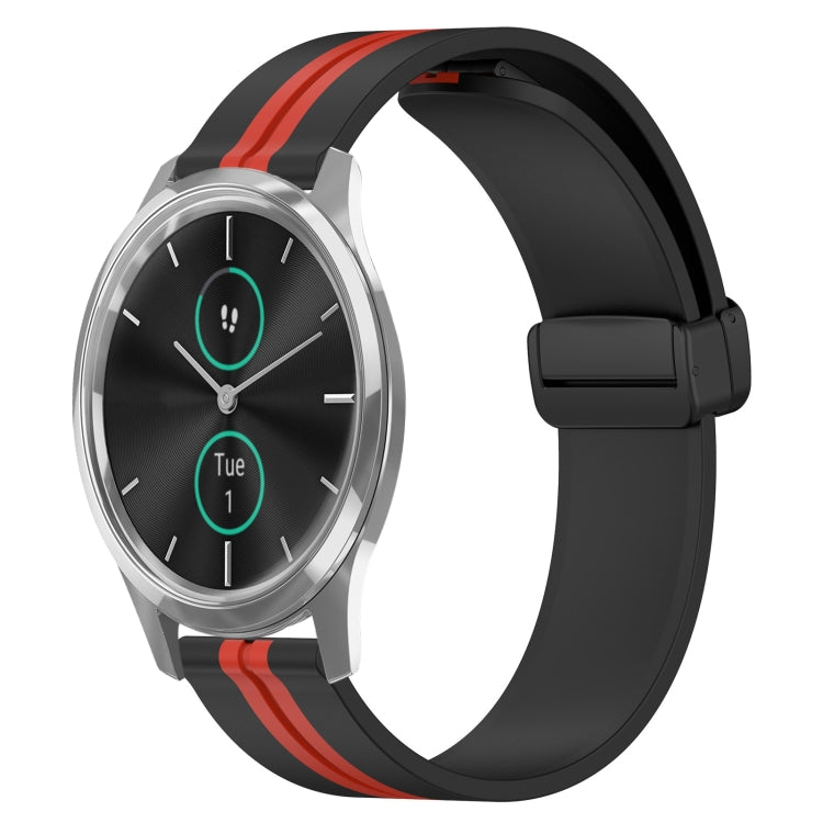 20mm Folding Magnetic Clasp Silicone Watch Band, For Garmin Forerunner 55, For Garmin Venu, For Garmin Venu SQ, For Garminmove Luxe
