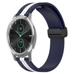 20mm Folding Magnetic Clasp Silicone Watch Band, For Garmin Forerunner 55, For Garmin Venu, For Garmin Venu SQ, For Garminmove Luxe
