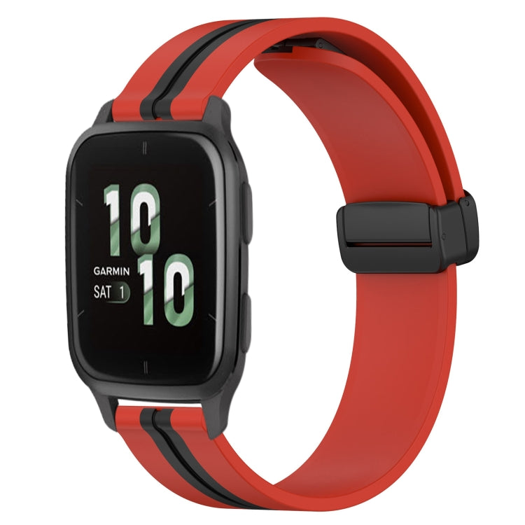 20mm Folding Magnetic Clasp Silicone Watch Band, For Garmin Garminmove Style, For Garmin Forerunner 645 Music, For Garmin Forerunner Sq2, For Garmin Forerunner Sq2 Music