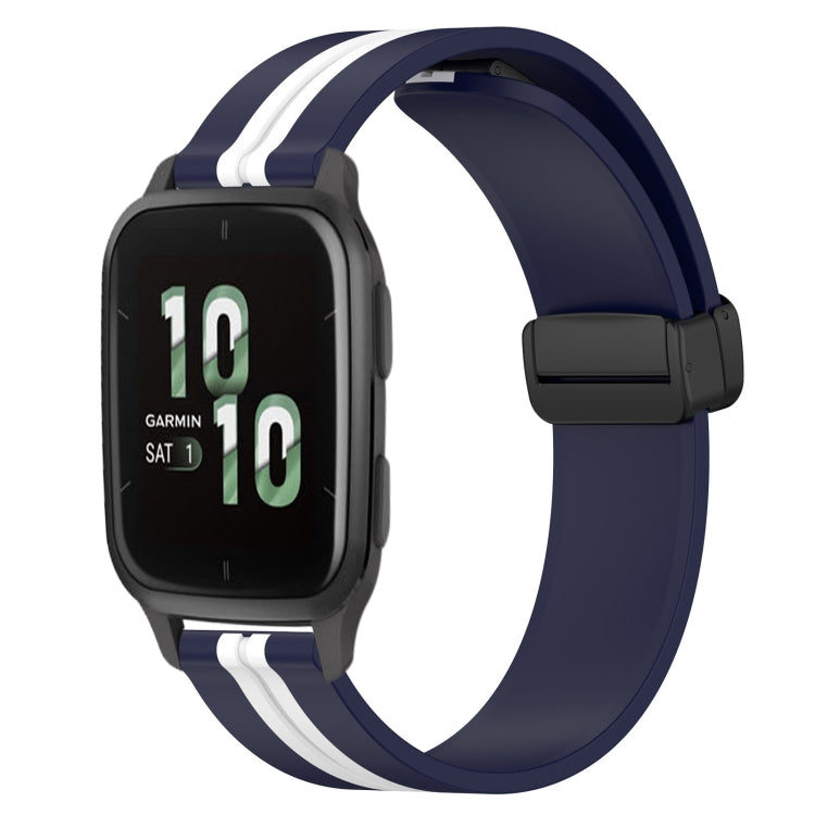 20mm Folding Magnetic Clasp Silicone Watch Band, For Garmin Garminmove Style, For Garmin Forerunner 645 Music, For Garmin Forerunner Sq2, For Garmin Forerunner Sq2 Music