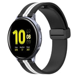 20mm Folding Magnetic Clasp Silicone Watch Band, For Samsung Galaxy Watch Active 2 40mm, For Samsung Galaxy Watch Active 2 44mm, For Samsung Galaxy Watch 42mm