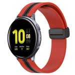 20mm Folding Magnetic Clasp Silicone Watch Band, For Samsung Galaxy Watch Active 2 40mm, For Samsung Galaxy Watch Active 2 44mm, For Samsung Galaxy Watch 42mm