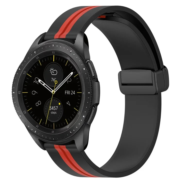 20mm Folding Magnetic Clasp Silicone Watch Band, For Samsung Galaxy Watch Active 2 40mm, For Samsung Galaxy Watch Active 2 44mm, For Samsung Galaxy Watch 42mm