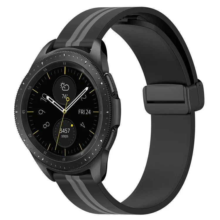 20mm Folding Magnetic Clasp Silicone Watch Band, For Samsung Galaxy Watch Active 2 40mm, For Samsung Galaxy Watch Active 2 44mm, For Samsung Galaxy Watch 42mm