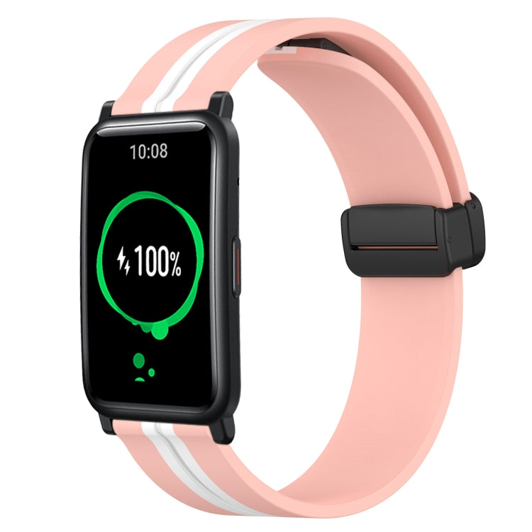 20mm Folding Magnetic Clasp Silicone Watch Band, For Honor Watch ES, For Honor MagicWatch2 42mm