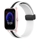 20mm Folding Magnetic Clasp Silicone Watch Band, For Amazfit GTS, For Amazfit GTR 42mm, For Amazfit Pop Pro, For Amazfit Pop