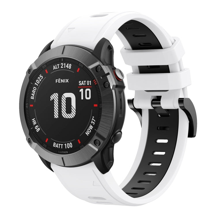 26mm Two-Color Sports Silicone Watch Band, For Garmin Fenix 6X, For Garmin Fenix 6X Pro, For Garmin Fenix 6X Sapphire, For Garmin Fenix 5X Sapphire