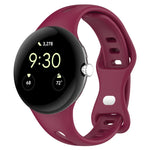 Water Drop Slimming Butterfly Button Solid Silicone Band, For Google Pixel Watch 4 / 3 / 2 / 1 41mm