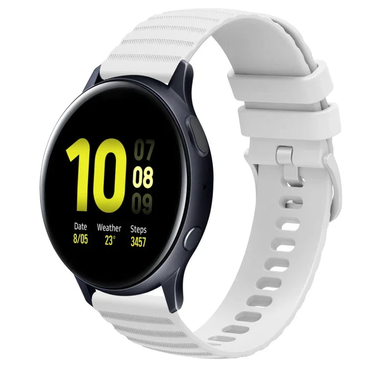 20mm Wavy Dot Pattern Solid Color Silicone Watch Band, For Samsung  Galaxy Watch 4 Classic 42mm, For Samsung  Galaxy Watch 4 Classic 46mm, For Samsung Galaxy Watch Active 2 40mm, For Samsung Galaxy Watch Active 2 44mm