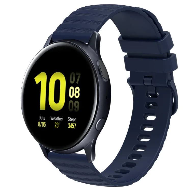 20mm Wavy Dot Pattern Solid Color Silicone Watch Band, For Samsung  Galaxy Watch 4 Classic 42mm, For Samsung  Galaxy Watch 4 Classic 46mm, For Samsung Galaxy Watch Active 2 40mm, For Samsung Galaxy Watch Active 2 44mm