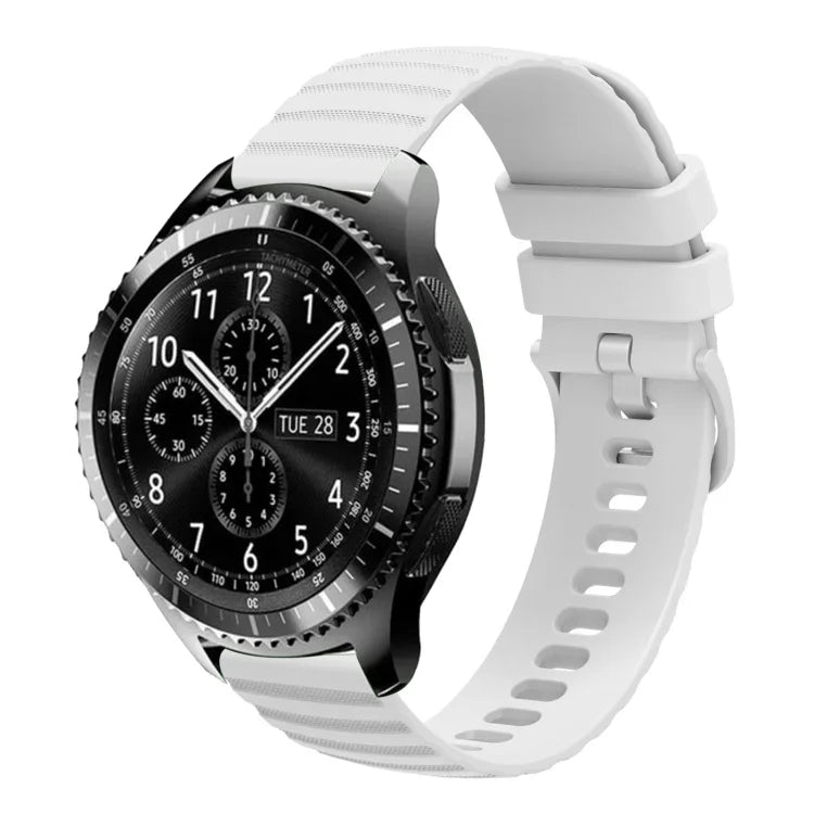 22mm Wavy Dot Pattern Solid Color Silicone Watch Band, For Samsung Galaxy Watch3 45mm, For Samsung Galaxy Watch 46mm, For Samsung Gear S3 Classic, For Samsung Gear S3 Frontier