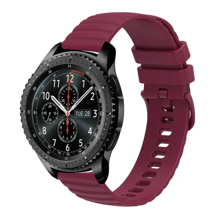22mm Wavy Dot Pattern Solid Color Silicone Watch Band, For Samsung Galaxy Watch3 45mm, For Samsung Galaxy Watch 46mm, For Samsung Gear S3 Classic, For Samsung Gear S3 Frontier