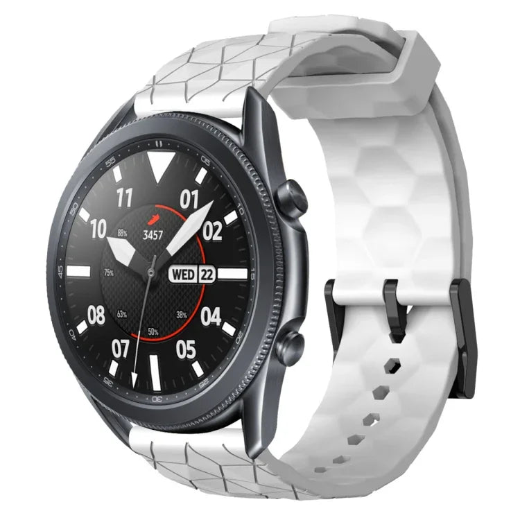 22mm Football Pattern Solid Color Silicone Watch Band, For Samsung Galaxy Watch3 45mm, For Samsung Galaxy Watch 46mm, For Samsung Gear S3 Classic, For Samsung Gear S3 Frontier