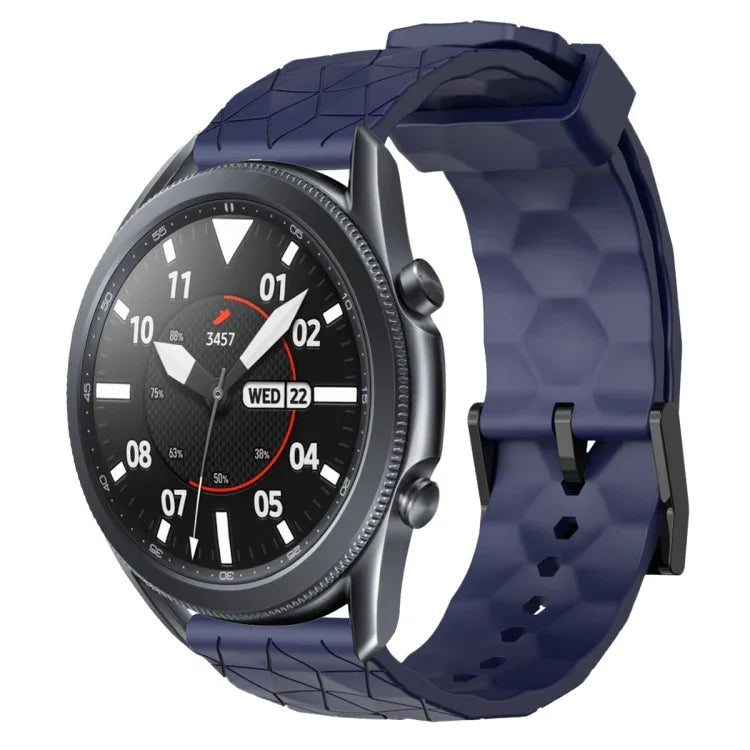 22mm Football Pattern Solid Color Silicone Watch Band, For Samsung Galaxy Watch3 45mm, For Samsung Galaxy Watch 46mm, For Samsung Gear S3 Classic, For Samsung Gear S3 Frontier