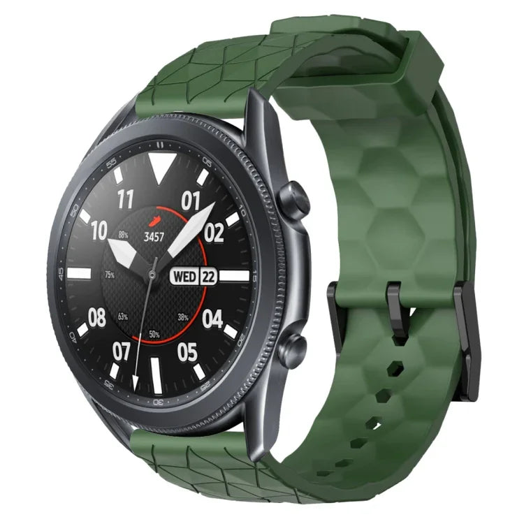22mm Football Pattern Solid Color Silicone Watch Band, For Samsung Galaxy Watch3 45mm, For Samsung Galaxy Watch 46mm, For Samsung Gear S3 Classic, For Samsung Gear S3 Frontier