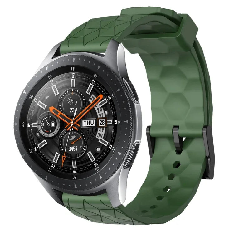 22mm Football Pattern Solid Color Silicone Watch Band, For Samsung Galaxy Watch3 45mm, For Samsung Galaxy Watch 46mm, For Samsung Gear S3 Classic, For Samsung Gear S3 Frontier