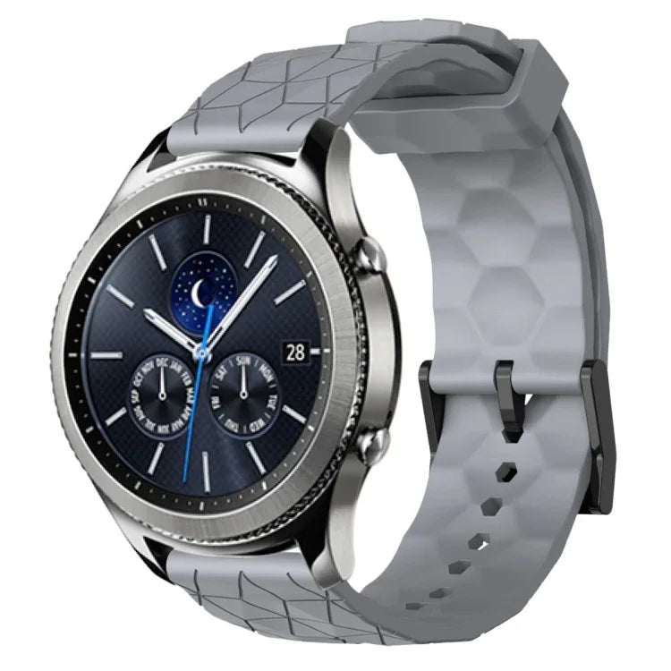 22mm Football Pattern Solid Color Silicone Watch Band, For Samsung Galaxy Watch3 45mm, For Samsung Galaxy Watch 46mm, For Samsung Gear S3 Classic, For Samsung Gear S3 Frontier