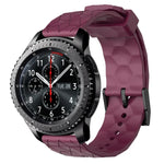 22mm Football Pattern Solid Color Silicone Watch Band, For Samsung Galaxy Watch3 45mm, For Samsung Galaxy Watch 46mm, For Samsung Gear S3 Classic, For Samsung Gear S3 Frontier
