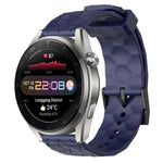 22mm Football Pattern Solid Color Silicone Watch Band, For Huawei Watch 3 Pro New