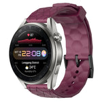 22mm Football Pattern Solid Color Silicone Watch Band, For Huawei Watch 3 Pro New