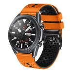 22mm Perforated Two-Color Silicone Watch Band, For Samsung Galaxy Watch3 45mm, For Samsung Galaxy Watch 46mm, For Samsung Gear S3 Classic, For Samsung Gear S3 Frontier