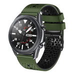 22mm Perforated Two-Color Silicone Watch Band, For Samsung Galaxy Watch3 45mm, For Samsung Galaxy Watch 46mm, For Samsung Gear S3 Classic, For Samsung Gear S3 Frontier