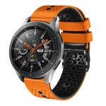 22mm Perforated Two-Color Silicone Watch Band, For Samsung Galaxy Watch3 45mm, For Samsung Galaxy Watch 46mm, For Samsung Gear S3 Classic, For Samsung Gear S3 Frontier
