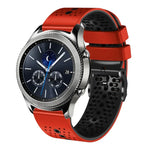 22mm Perforated Two-Color Silicone Watch Band, For Samsung Galaxy Watch3 45mm, For Samsung Galaxy Watch 46mm, For Samsung Gear S3 Classic, For Samsung Gear S3 Frontier